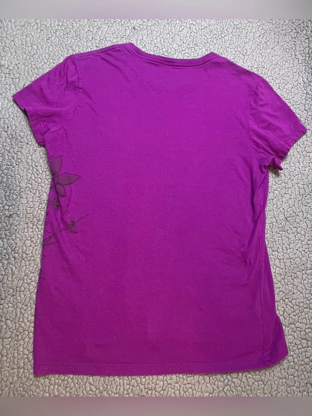 The North Face Short Sleeve T Shirt Women’s Size Medium Purple And Black Floral - Picture 2 of 6